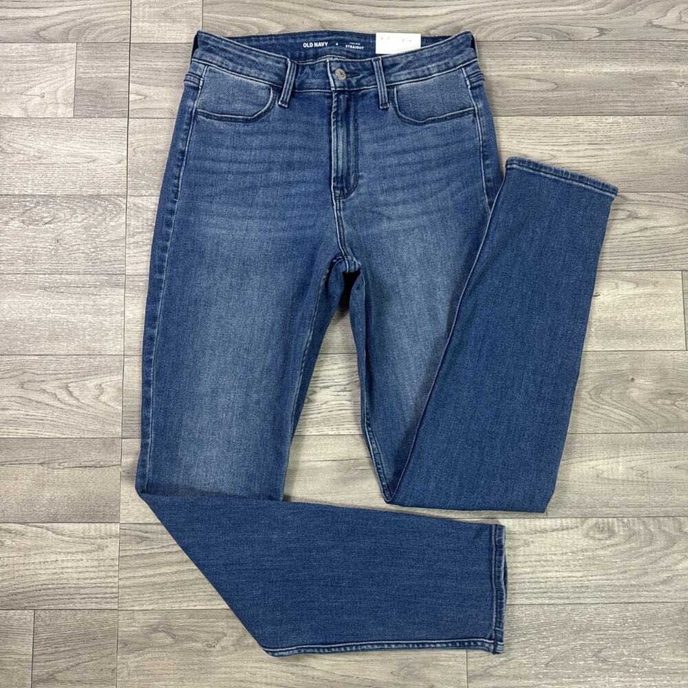 Old Navy High Rise Straight Leg Denim Jeans Medium Wash sz 4